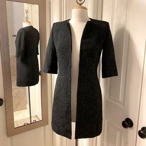 Tahari Textured Blazer Duster Long Jacket